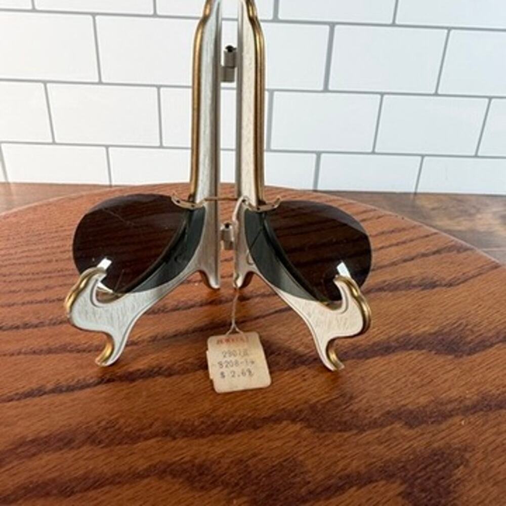 Vintage NOS 1950s Rimless Clip On Sunglasses Original Paper Tag Deadstock